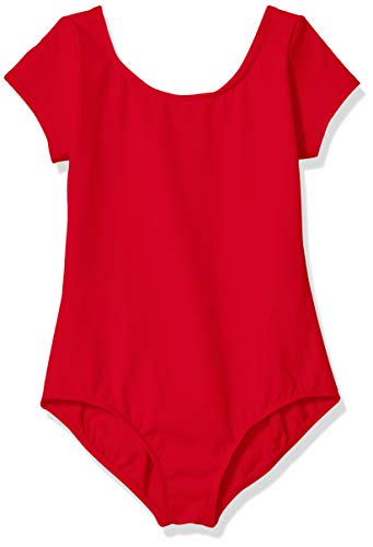 Capezio Girls' Big Classic Short Sleeve Leotard, Garnet, Medium