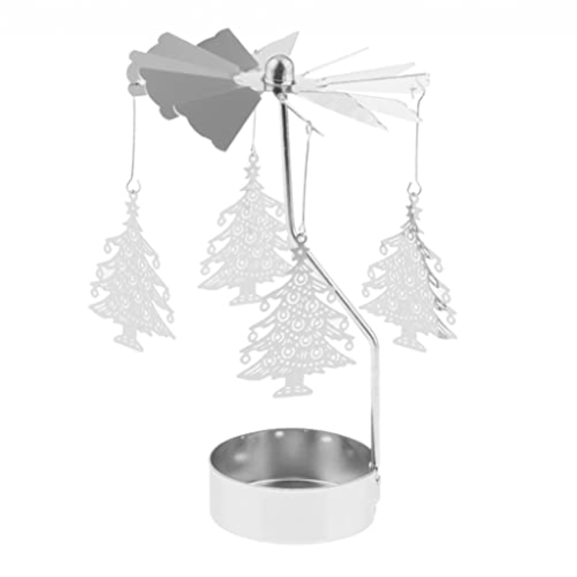 2x Christmas Decor Rotating Candle Tea Light Holder, Tree