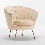 F&I.ソファー ベルベット ソファ モダン 一人暮らし カウチソファ 座り心地が良い カウチ 組み立ても簡単 リビングソファ (ホワイトベージュ, 75CM)