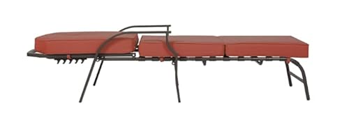 Kozyard Maya Outdoor Chaise Lounge Weather & Rust Resistant Steel Chair With Polyester Fabric Cushion For Pool, Patio, Deck Or Yard (Terracotta) #TOP5