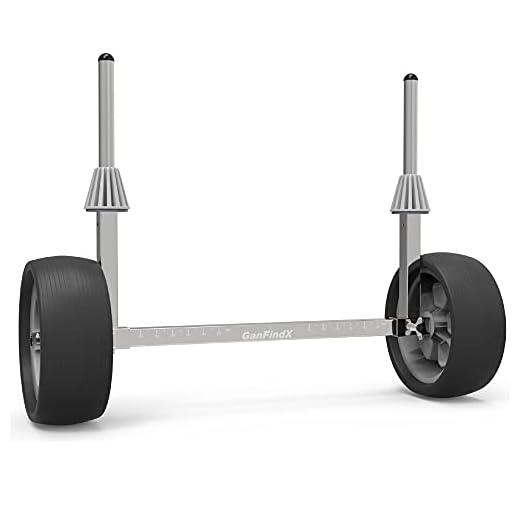 GanFindX Quick-Detachable Stainless Steel Sit on Top Kayak Cart with Flat-Free Wheels,Width Adjustable Canoe Trolley, Suitable for Kinds of Kayaks and Canoe with Plug Holes
