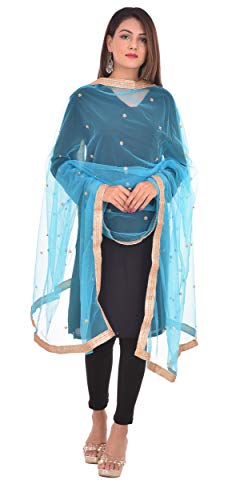 Image of YOUTHQUAKE Women's Embroidered Net Dupatta