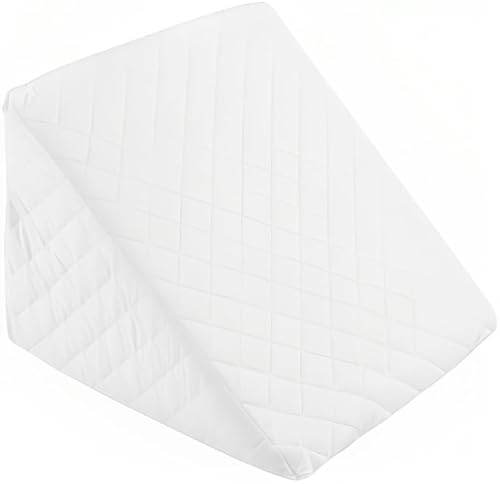 Raymster White Raymster® Bed Wedge Pillow Back Support - Elevating Body Bed Rest Upholstery Foam Orthopedic Cushion For Anti-Snoring, Acid Reflux & Respiratory Problems - Breathable Washable Cover (51 X 46 X 28 Cm)