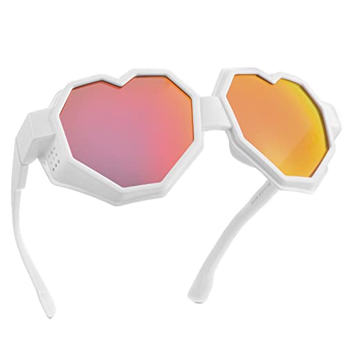 laureles 2023 Fashion Heart Shaped Goggle Y2K Sunglasses One Piece Women Oversized Love Sun Glasses Men