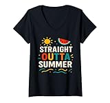 donna straight outta summer divertente maglietta con collo a v