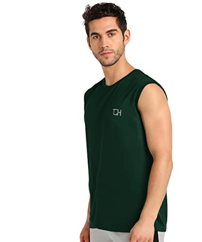 Image of TQH Sleeveless T Shirts for Men | Vest for Men | Tank Top Man | Sando for Man | Men's Sleeveless Gym Vest Round Neck Solid Casual T-Shirt for Workout Running Sports Beach