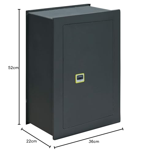 ARREGUI Ideal-10 281380 sejf ścienny do wmurowania, bezpieczny sejf z podwójnym zamkiem bezpieczeństwa, z pięcioma bolcami, przyjazny dla użytkownika sejf z kluczem, do montażu na ścianie, 52 x 36 x