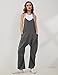 Lentta Women's Causal Jumpsuits V Neck Sleeveless Harem Overalls Stretchy Adjustable Strap Romper with Pockets(DarkGrey-M)