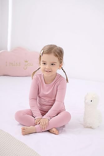 GUISBY Rayon made from Bamboo Pajamas Sets, Kids Toddler Boys Girls Daily Snug Fit Sleepwear Set2