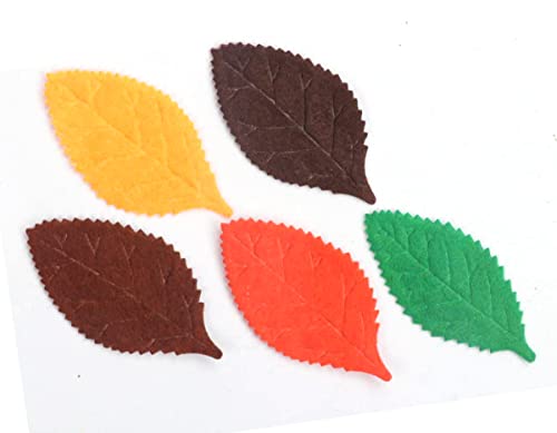 Image of YYCRAFT Pack of 200PCS Felt Autumn Leaf St. Patrick's Day Appliques /Craft,5 Colors