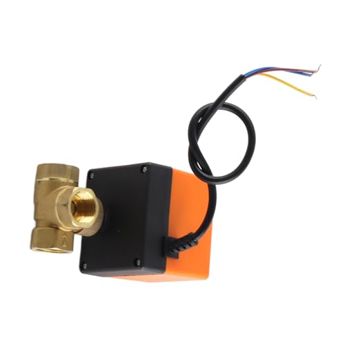 Zawór Elektromagnetyczny, Zawór Kulowy z Napędem 2-drogowy, 3-przewodowy Mosiężny Zawór Kulowy z Napędem, Zawór Elektryczny DC 12–24 V DN32 G1–1 4
