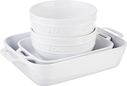 Staub Ceramic 4-Pc Baking Dish And Bowl Set - White #TOP6