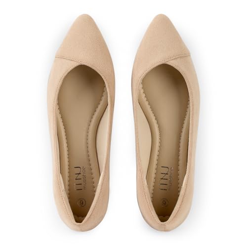 MUSSHOE Women’s Ballet Flat Shoes Comfortable Pointed Toe Slip on Black Shoes for Woman Classic Soft Shoes3