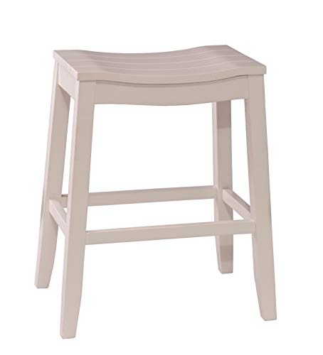 Hillsdale Furniture Fiddler Backless Saddle Bar Stool, White