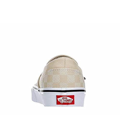 Vans Vans Unisex Asher Low Top Skate Shoes Slip On Design - Checkerboard Checker Dot Tan 6.5