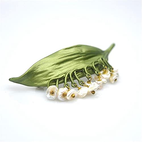 Broche de riz en imitation perle avec finitions fleur rétro de qualité