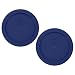 Pyrex 7200-PC 2 Cup Dark Blue Round Storage Lids - 2 Pack