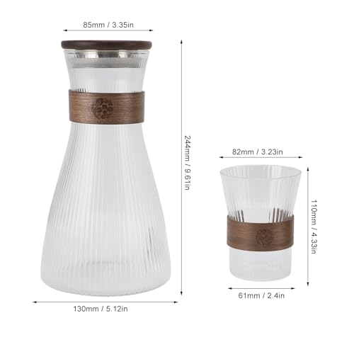 Jarra de vidrio para el hogar de 1600ml con tapa y juego de noche termo resistente 8