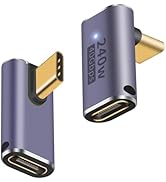 Poyiccot 240W 90 Degree USB C Adapter (2 Styles), 40Gbps USB C Right Angle Adapter, Right Angle U...