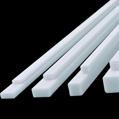 Barra plana de fibra de vidrio para refuerzo de maquetas y estructuras ligeras blancas