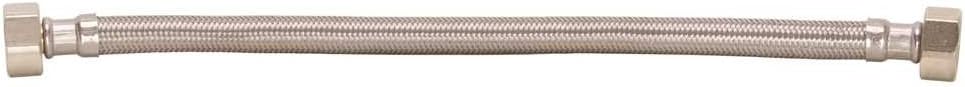 DURAPRO 102622 Durapro Bathroom Water Supply Line, 1/2" Fip x 1/2" Fip x 20", Stainless Steel, Lead Free