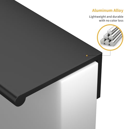 Image of Goldenwarm 100 Pack 3in Black Finger Edge Pulls for Kitchen Handles