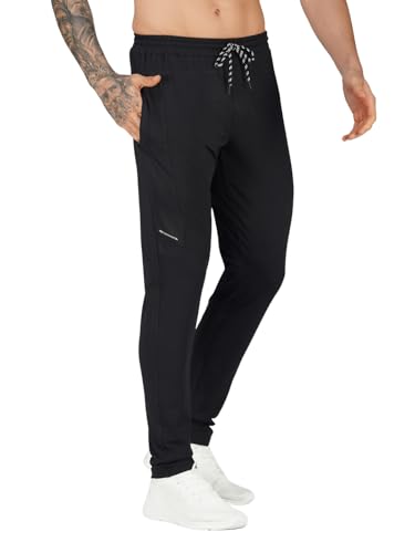 Image of Men's FlexFlow Trackpants - 4-Way Taiwan Stretch Fabric | Ultra-Soft, Heavy-Duty | Gym, Running, Lounge Wear with Zip Pockets