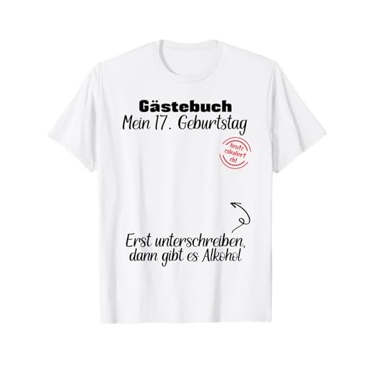Libro de visitas para cumpleaños número 17 Camiseta