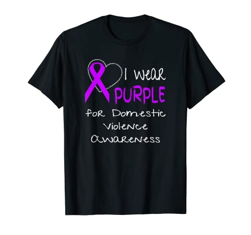 T-shirt avec ruban « I Wear For Domestic Violence Awareness » - Violet T-Shirt