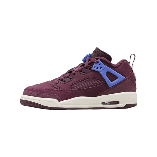 Jordan Spizike Low Big Kids' Shoes (FQ3950-641, Bordeaux/Sail/Hyper Royal) Size 5