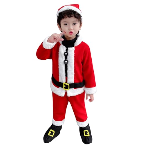 Tenue de Noël bébé 3 pièces en coton doux avec top pantalon et chapeau