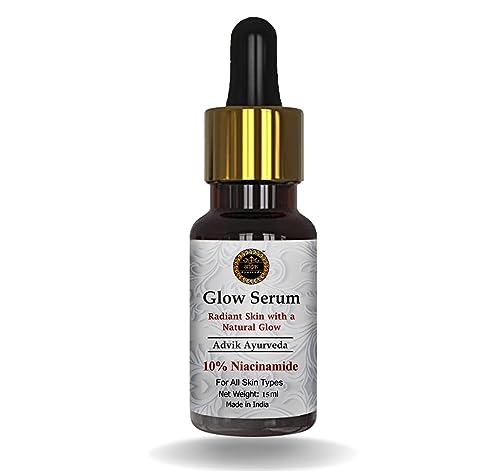 Advik Ayurveda Glow Serum with Niacinamide and Hyaluronic Acid for Glowing Skin, 30ml | For Acne and Dark Spots | Face Seum for Men & Women, 30ml