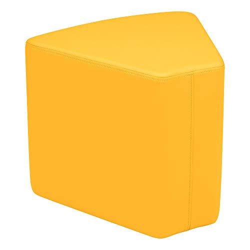 Image of Sprogs 18 inch H Structured Wedge Stool -Flexible Modular Collaborative Soft Seating for Office, Home, Lounge and School Classrooms with Durable Frame & Set of 2 inch Legs Add-on - Yellow