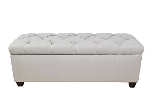 MJL Furniture Designs Sand Upholstered Storage Bench, Linen