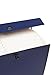 Smead Portable Expanding File Box, 19 Pockets, Blank Tabs, Printed Labels, Latch Closure, Legal Size, Blue (70806)
