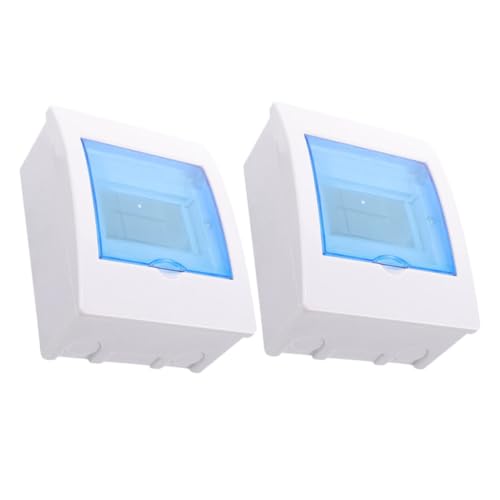 Mikikit Caja De 2 Piezas Caja De Distribución A Prueba De La Intemperie Regleta Cubierta Del Panel De Disyuntores Carril Interruptor Automático Puerta Transparente Fuga Ordenador Personal