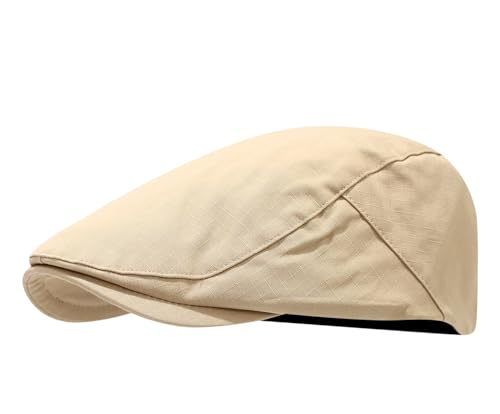 Image of Quanhaigou Men's Cotton Flat Ivy Gatsby Newsboy Driving Hat Adjustable Irish Cabbie Ivy Driving Hunting Cap