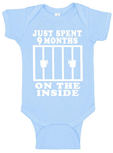 Image of Reaxion Funny Cute Baby Boy Girl Handmade Clothes Infant Just Spent 9 Months On The Inside Bodysuits