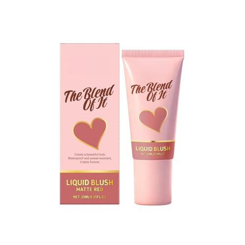 Barra de Colorete Líquido – Tinte Ligero e Hidratante para las Mejillas | Acabado Natural y Luminoso | Maquillaje Diario, 25ml (Rojo Mate)