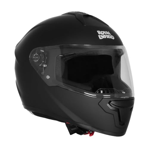 Royal Enfield Full Face Quest Helmet with Visor | ISI &DOT Certified | High Density EPS Liner for Better Impact Absorption | High Impact Grade Thermoplastic Shell | MATT Black (L) 58 CM