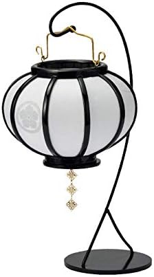 Amazon お仏壇のなごみ工房 盆提灯 盆ちょうちん 風鈴灯 小 黒塗 白無地 7色led 高さ33cm 径17cm 盆提灯 オンライン通販