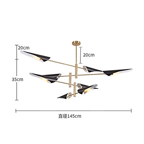 Lustre en fer moderne américain avec 8 sources E27 pour restaurant