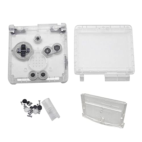Jerilla Replacement Clear Housing Shell Full Case Compatible with Gameboy Advance SP GBA SP Console, Send with Game Card Shell, Transparent