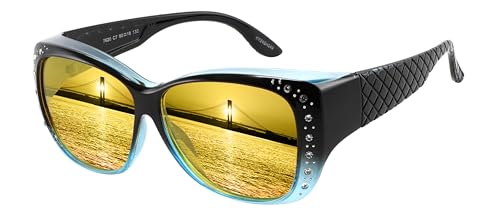 Night Vision Driving Glasses Anti Glare Polarized Night Yellow Driving Fit Over Driving Sunglasses Men and Women