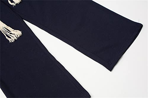 Pantalon large à cordon homme en coton décontracté - 4
