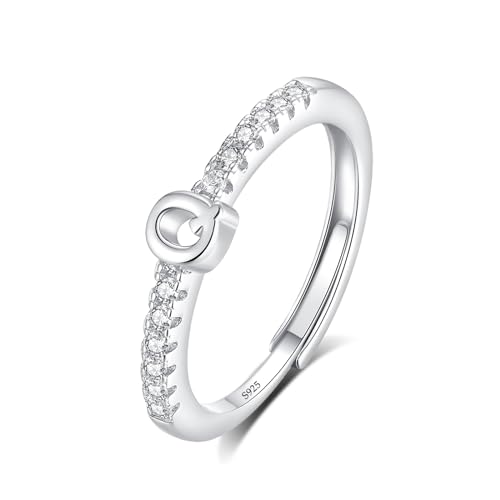 Bague argent 925 lettre Q bague monogramme alphabet empilable taille 6 7 8
