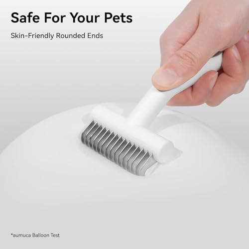 aumuca Undercoat Rake for Dogs & Cats – Deshedder & Grooming Brush – Dog Brush & Cat Brush for Long or Short Hair – Dematting Comb for Matted Fur, Kitten, Puppy, Rabbit, Horse — view 5