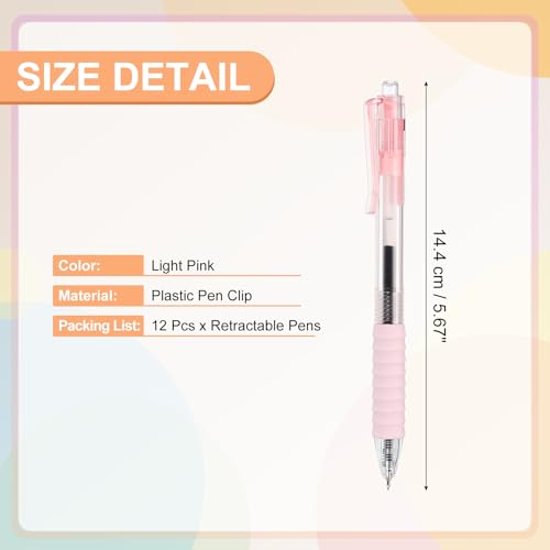 Pack de 12 bolígrafos retráctiles color rosa, punta fina 0.5mm miniatura 2