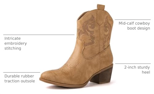 Image of GLOBALWIN Cowboy Boots For Women Short Ankle Boots