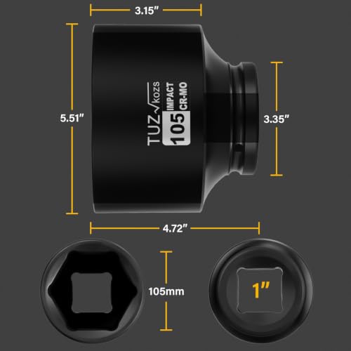 Image of 1 Inch Drive 105mm Standard Metric 6 Point CR-MO Impact Socket